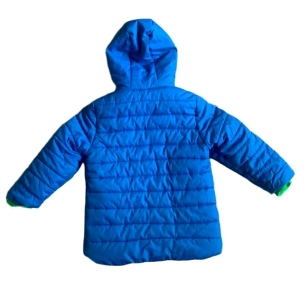 Carters Blue & Green Fleece Hooded Puffer Jacket